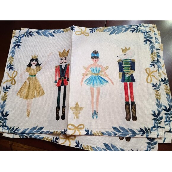 Nutcracker Table Placemats Set 4 Christmas Decor Xmas Holiday Decorations Gift - Picture 2 of 13